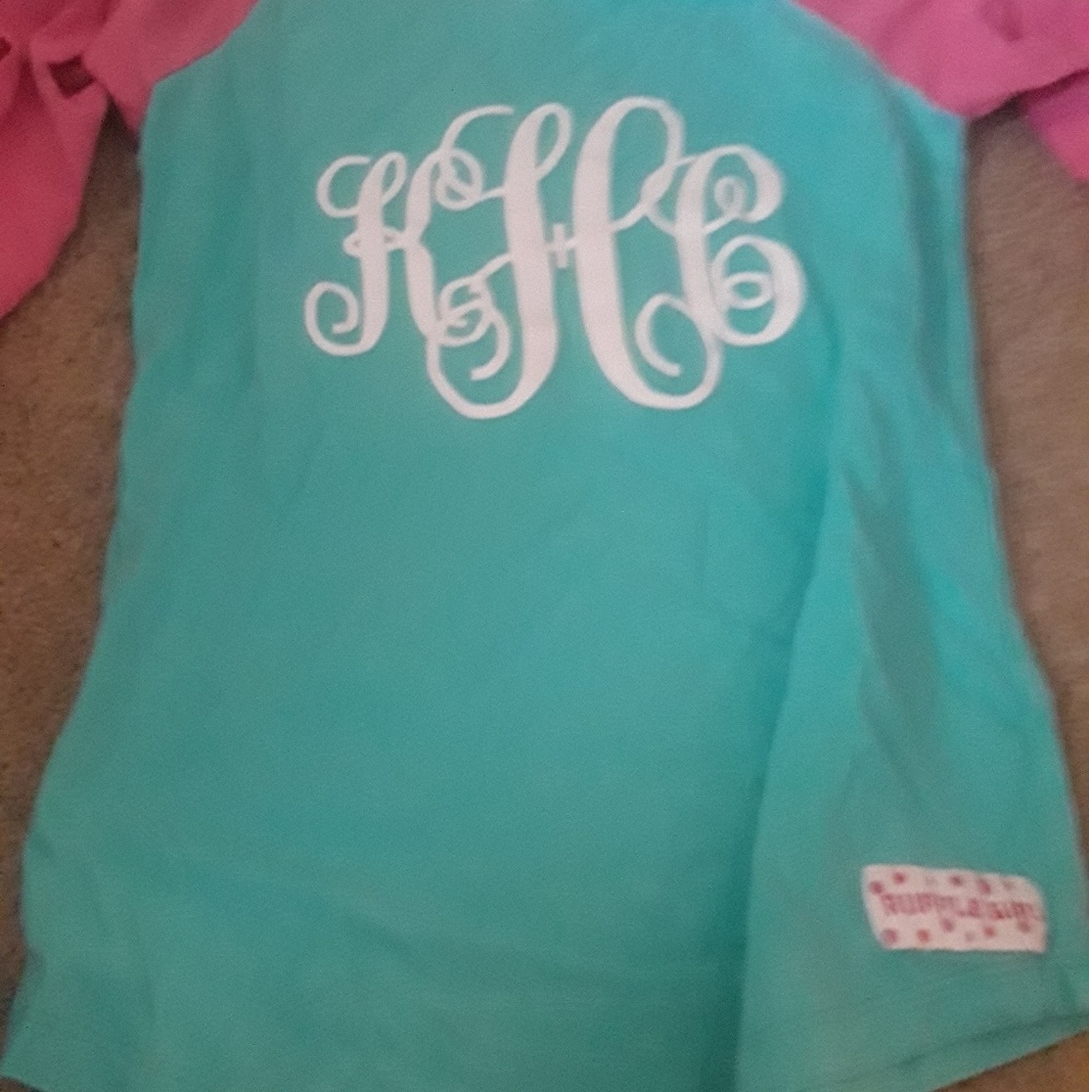 Ruffle girl size 10 monogrammed KHC